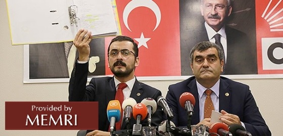CHP Mps Eren Erdem and Ali Seker at Press Confernce 10-21-15 Source Today's Zaman